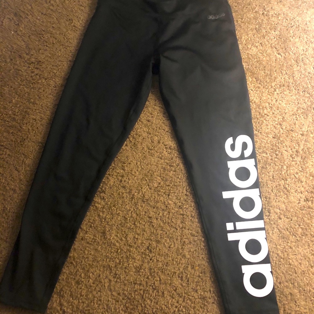 Black/white adidas leggings Large